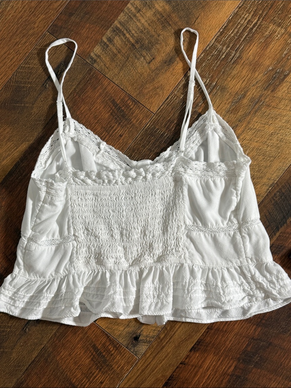 American Eagle Tank Top Bundle Size Small Gray Babydoll & White Lace Cami - Picture 8 of 8
